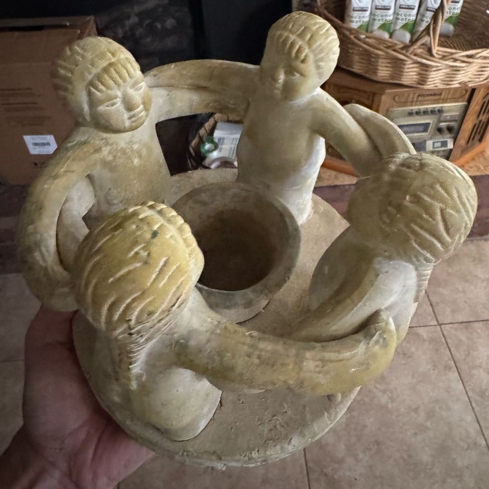 “Circle of Friends” Handmade Clay Candle Holder